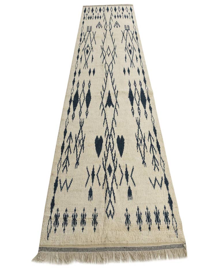 Detail image of  5' x 12' 8  Hand Knotted Moroccan Wool Runner Rug