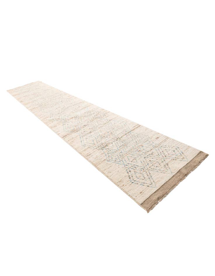 Detail image of  3' 1 x 16'  Hand Knotted Moroccan Wool Runner Rug