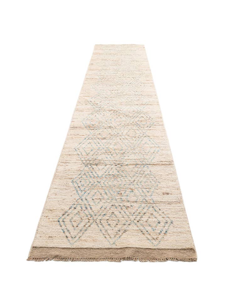 Detail image of  3' 1 x 16'  Hand Knotted Moroccan Wool Runner Rug