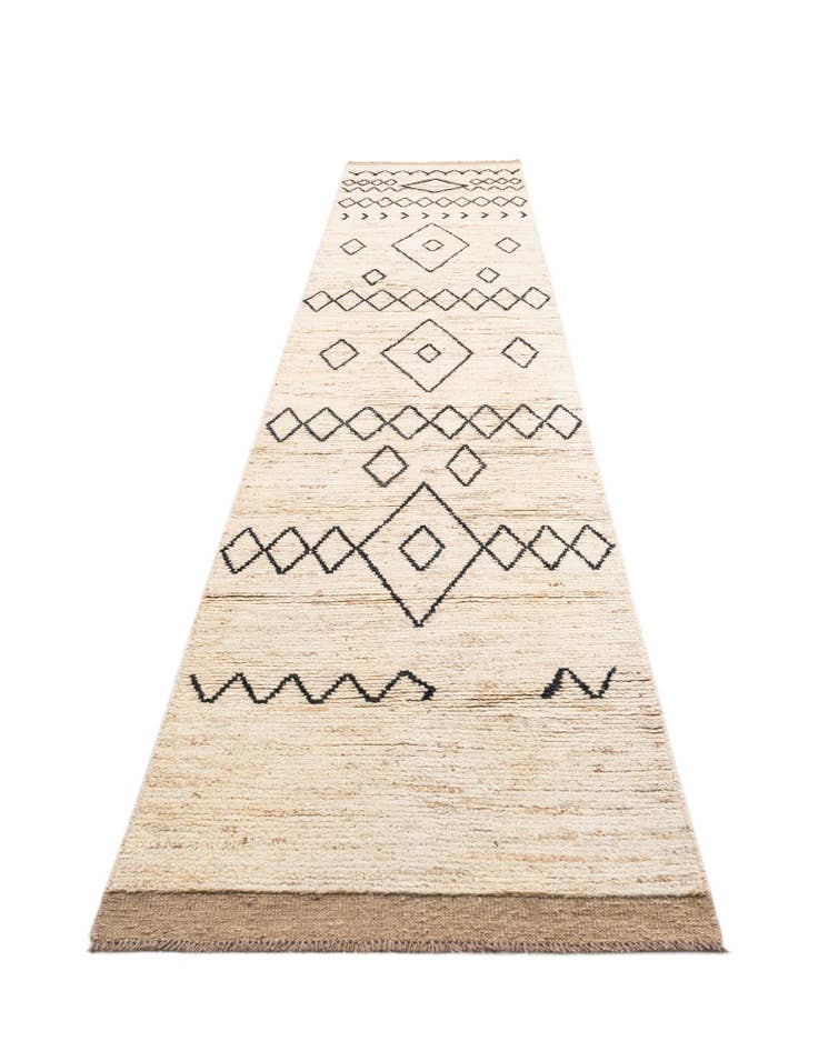 Detail image of  3' 2 x 16' 4  Hand Knotted Moroccan Wool Runner Rug