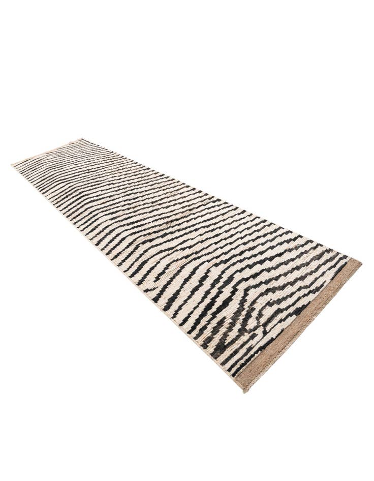 Detail image of  3' 10 x 14' 10  Hand Knotted Moroccan Wool Runner Rug