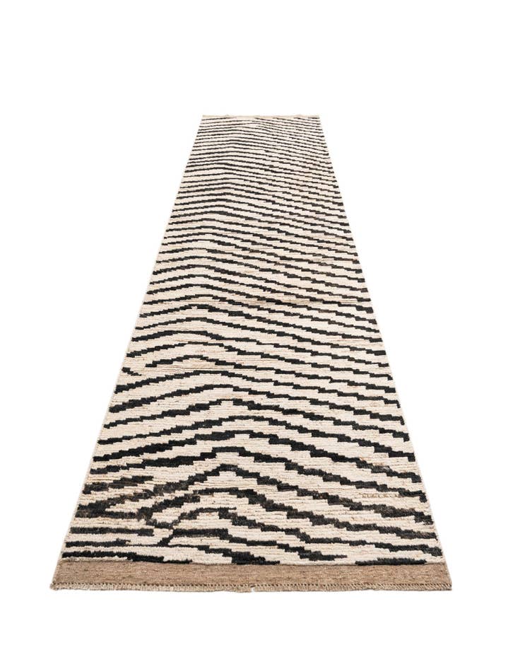 Detail image of  3' 10 x 14' 10  Hand Knotted Moroccan Wool Runner Rug