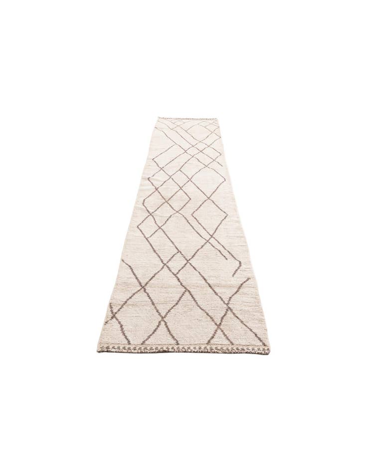 Detail image of  2' 8 x 12'  Hand Knotted Moroccan Wool Runner Rug