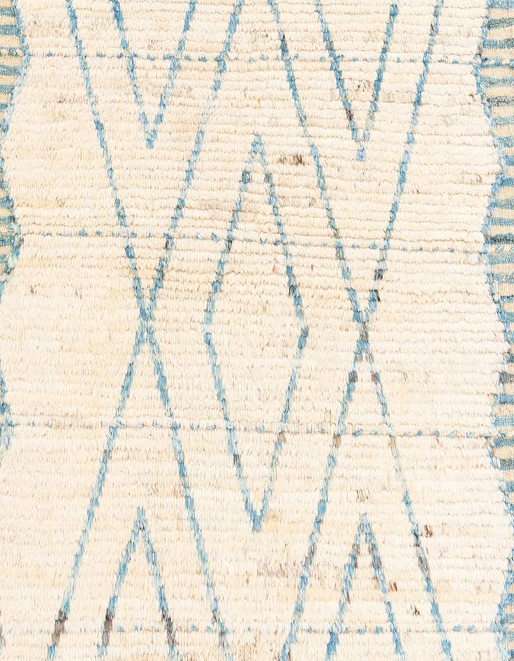 Detail image of  3' 7 x 13'  Hand Knotted Moroccan Wool Runner Rug