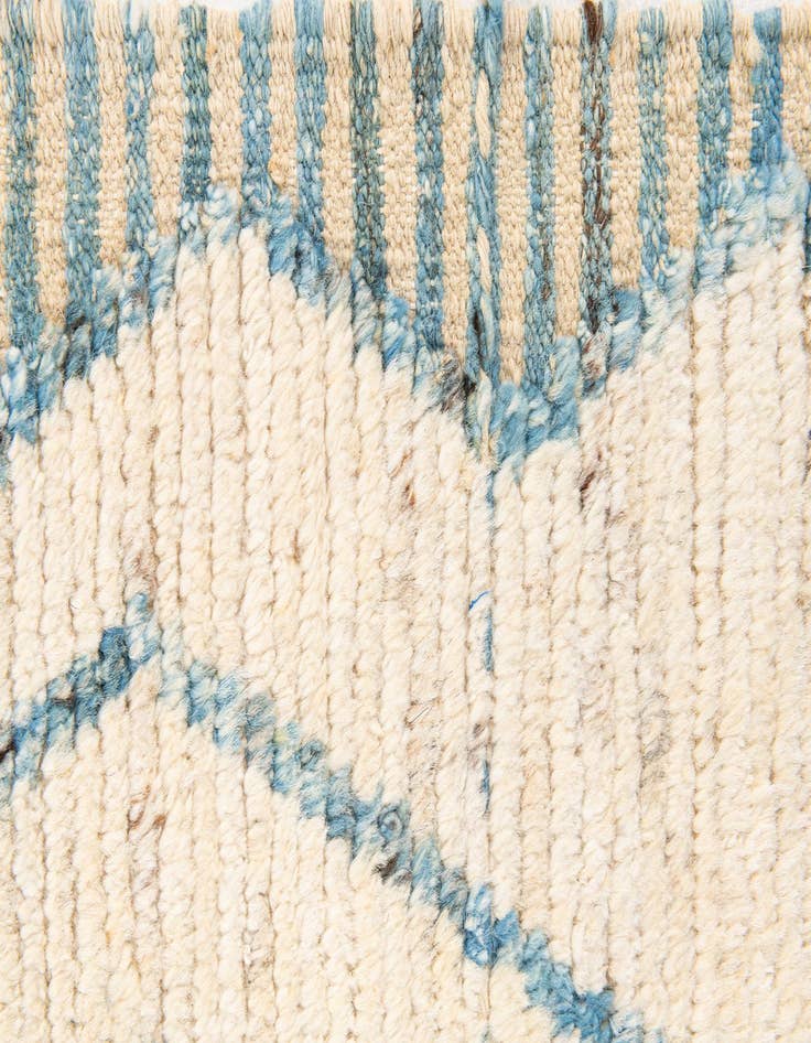Detail image of  3' 7 x 13'  Hand Knotted Moroccan Wool Runner Rug