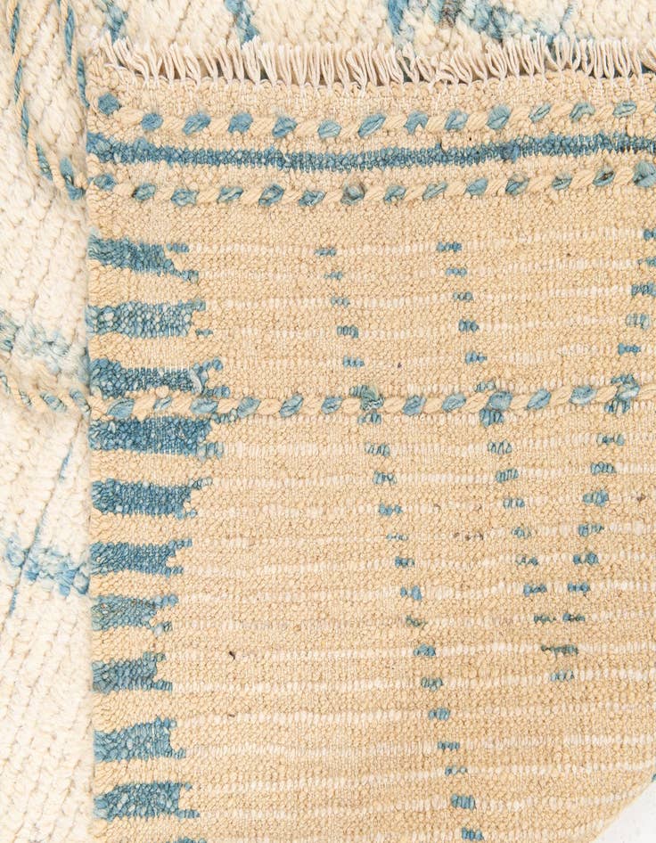 Detail image of  3' 7 x 13'  Hand Knotted Moroccan Wool Runner Rug