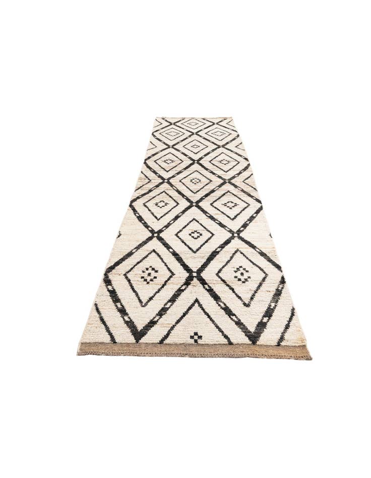 Detail image of  3' 5 x 12' 10  Hand Knotted Moroccan Wool Runner Rug