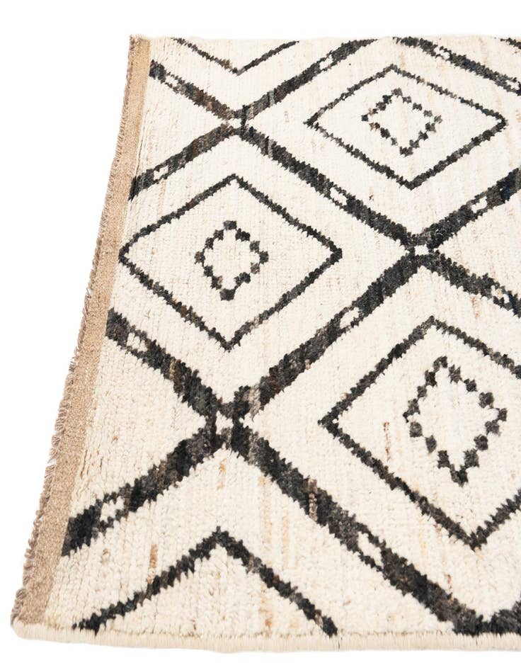 Detail image of  3' 5 x 12' 10  Hand Knotted Moroccan Wool Runner Rug
