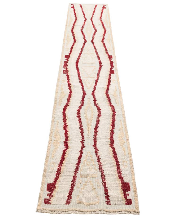 Detail image of  3' 3 x 12' 3  Hand Knotted Moroccan Wool Runner Rug