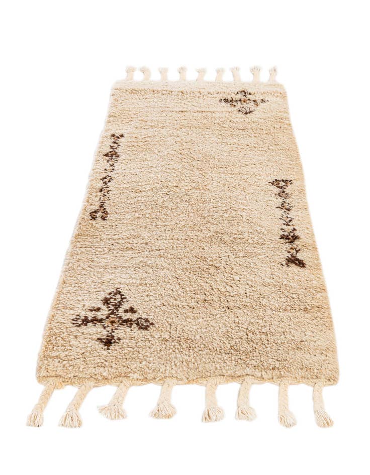 Detail image of  2' 3 x 4' 6  Hand Knotted Moroccan Wool Runner Rug