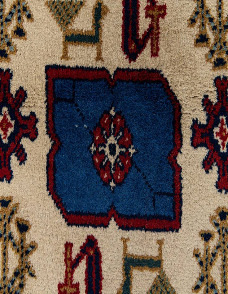 Detail image of  3' 4 x 9' 6  Hand Knotted Moroccan Wool Runner Rug