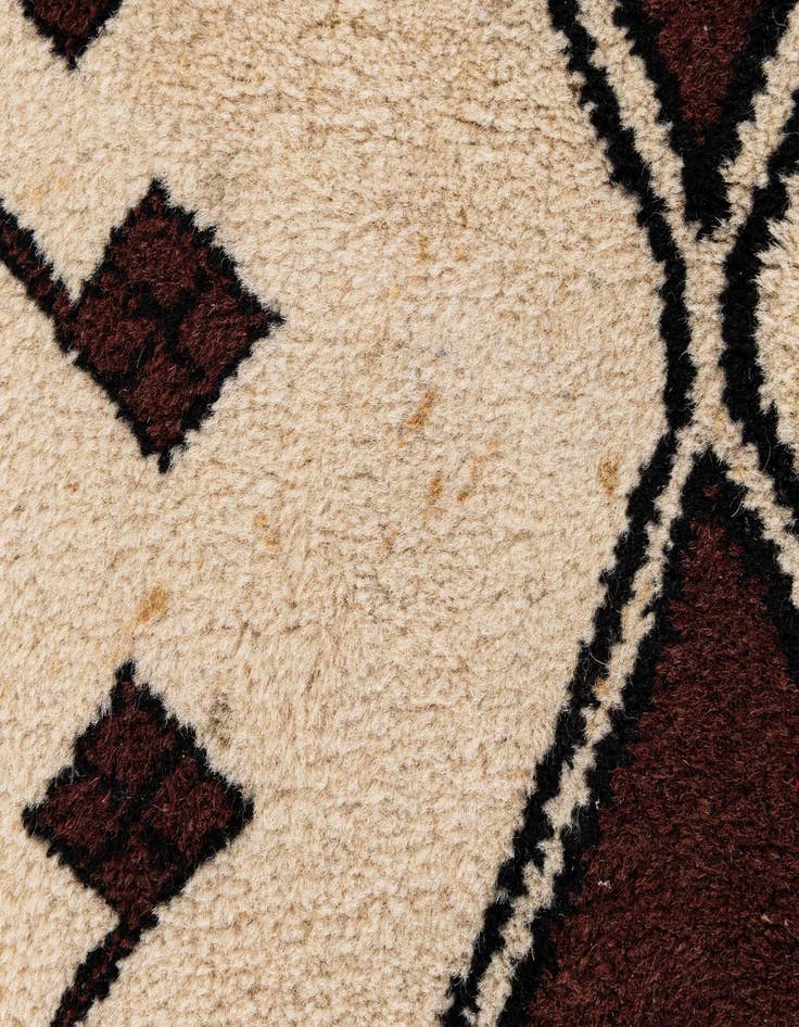 Detail image of  3' 4 x 6' 8  Hand Knotted Moroccan Wool Runner Rug