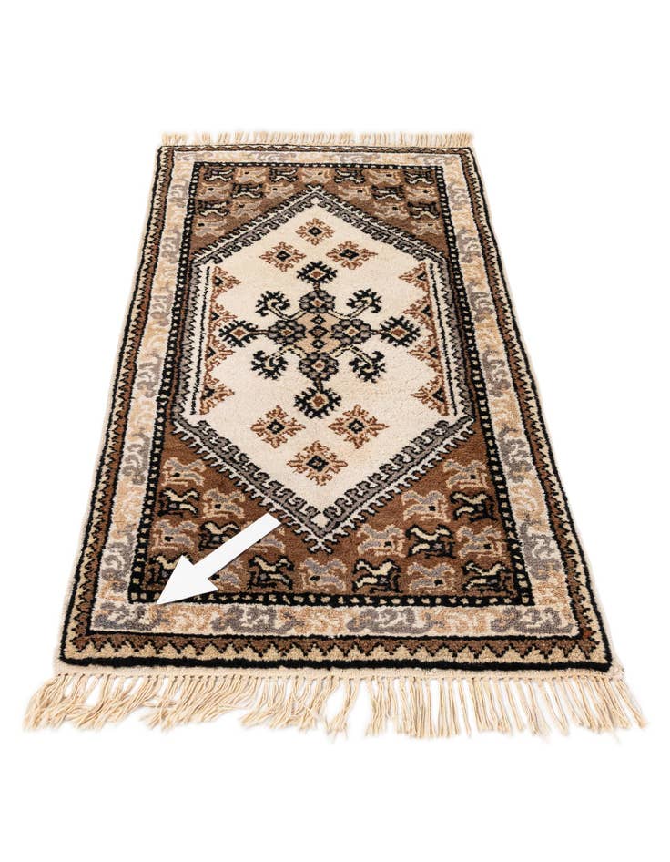 Detail image of  2' 7 x 5' 6  Hand Knotted Moroccan Wool Runner Rug