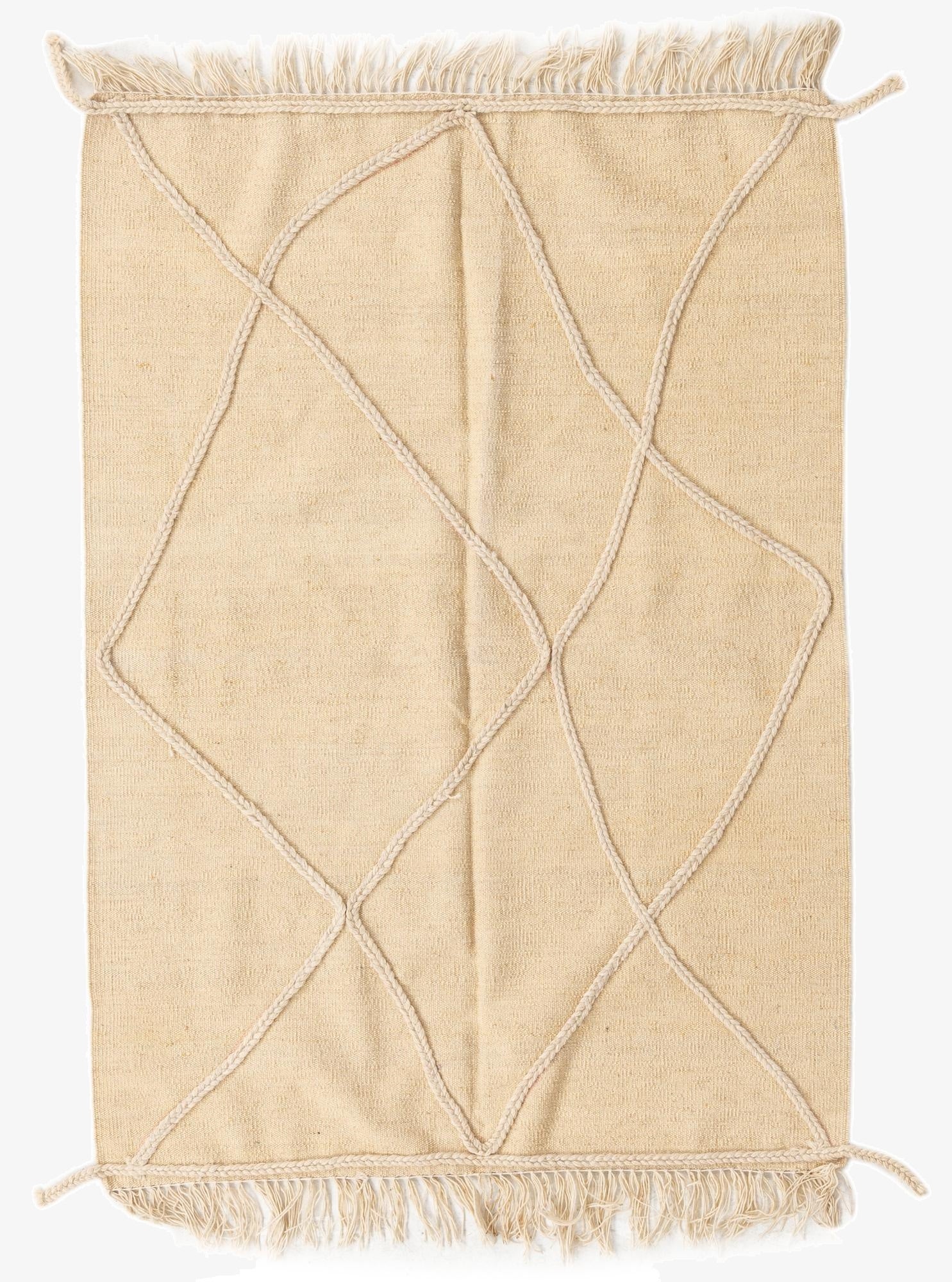  2' 4 x 4' 11  Hand Knotted Moroccan Wool Runner Rug