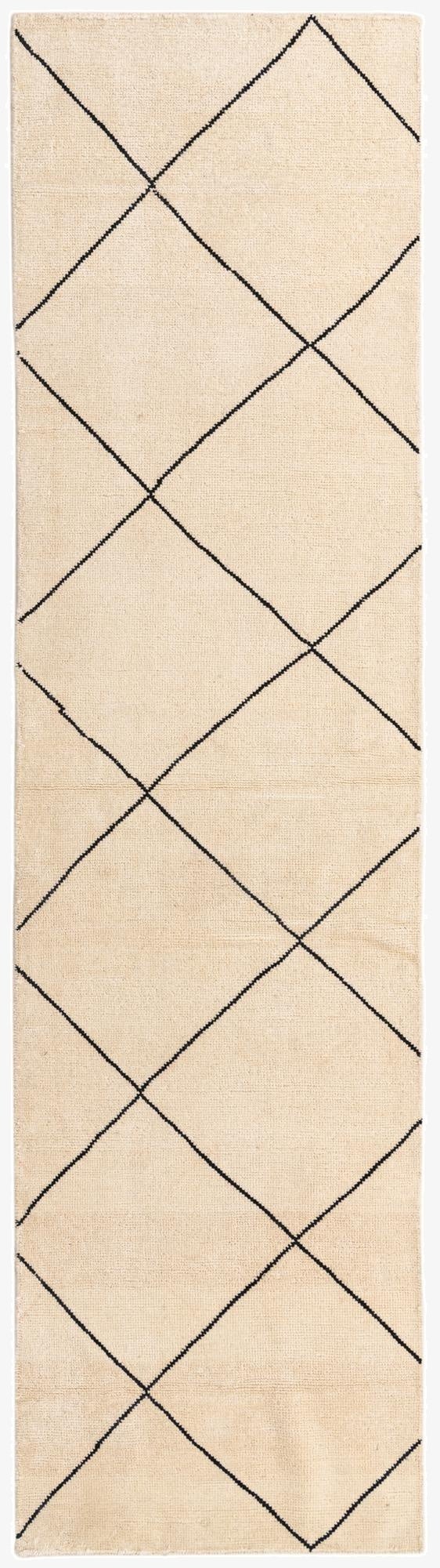  2' 7 x 10' 3  Hand Knotted Moroccan Wool Runner Rug
