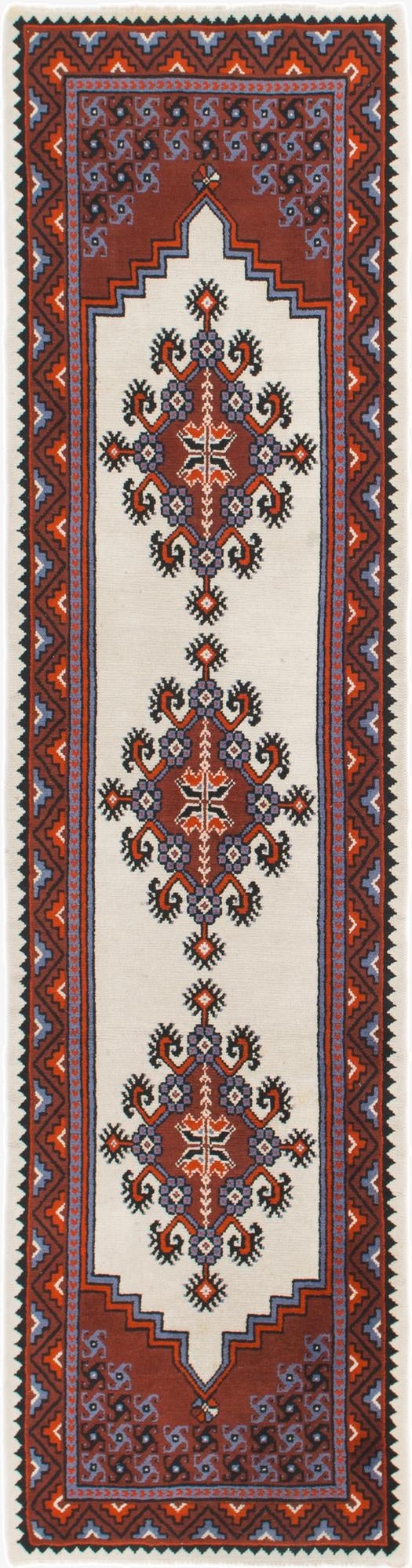  2' 9 x 10' 8  Hand Knotted Moroccan Wool Runner Rug