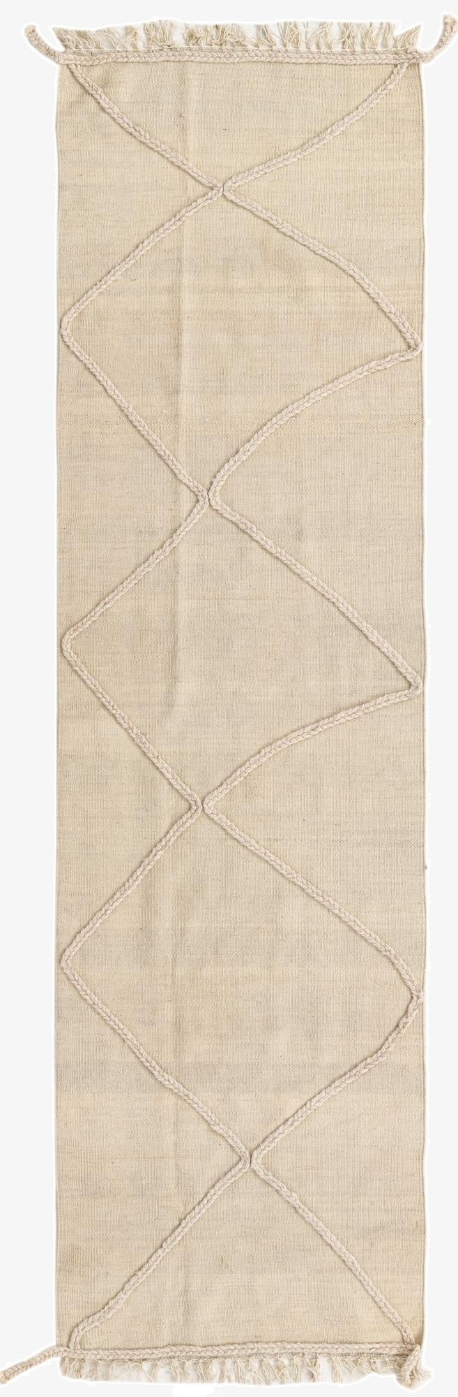  2' 4 x 8' 2  Hand Knotted Moroccan Wool Runner Rug