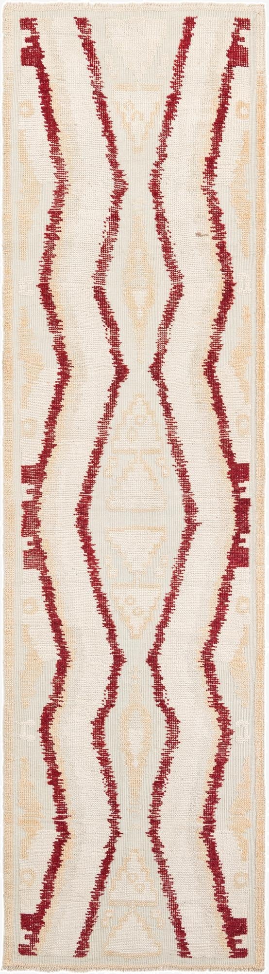  3' 3 x 12' 3  Hand Knotted Moroccan Wool Runner Rug