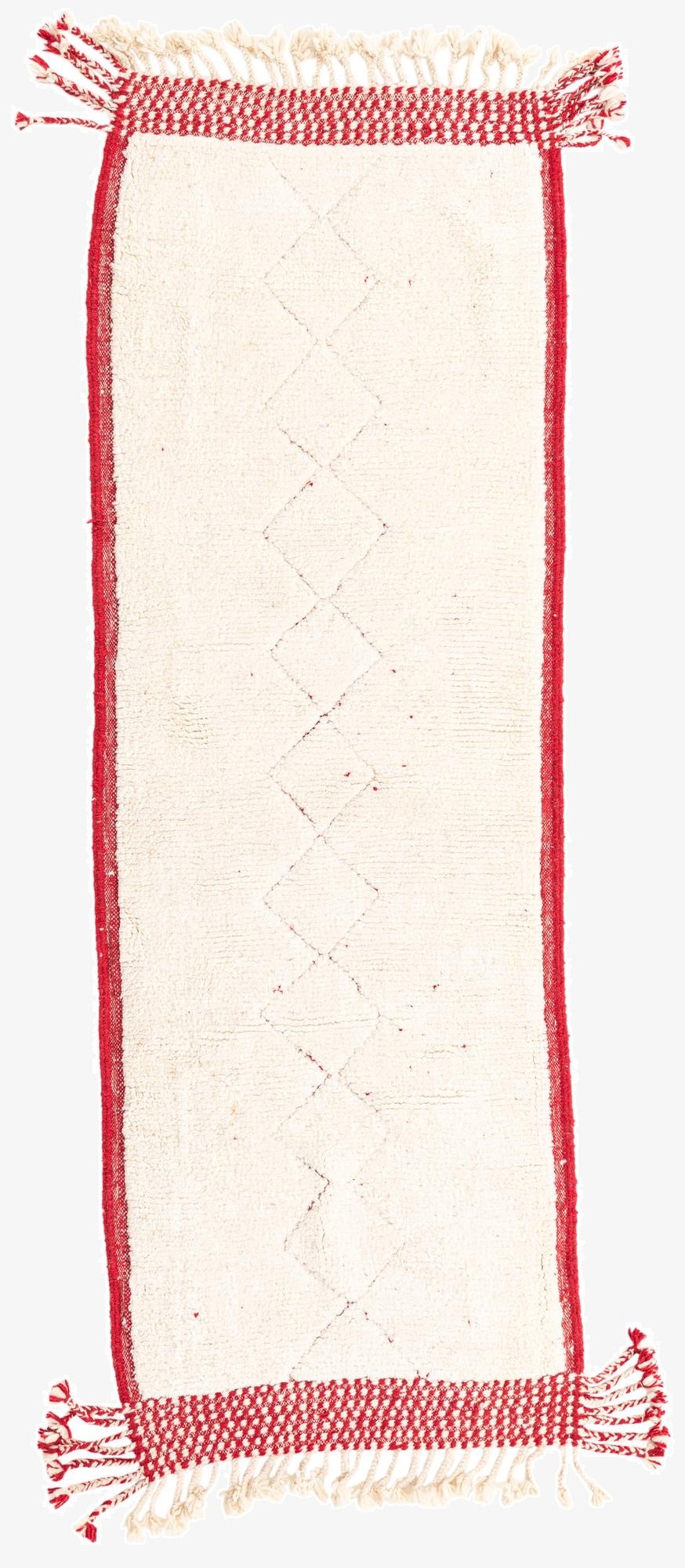  3' x 9'  Hand Knotted Moroccan Wool Runner Rug
