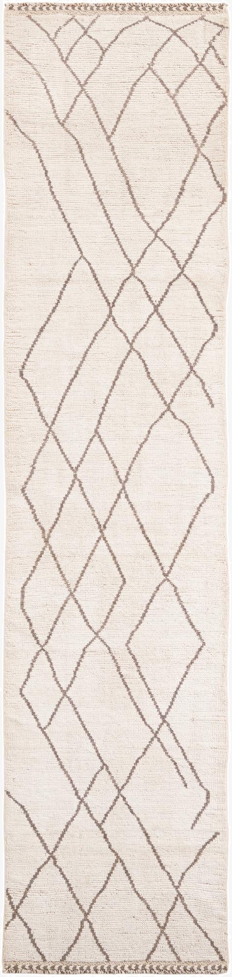  2' 8 x 12'  Hand Knotted Moroccan Wool Runner Rug