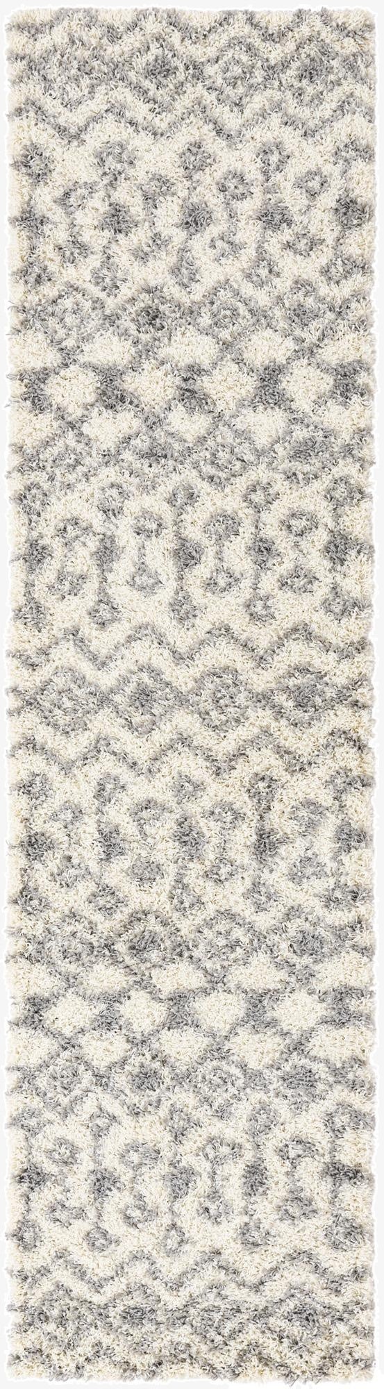  2' 7 x 10' Moroccan Trellis Shag Runner Rug