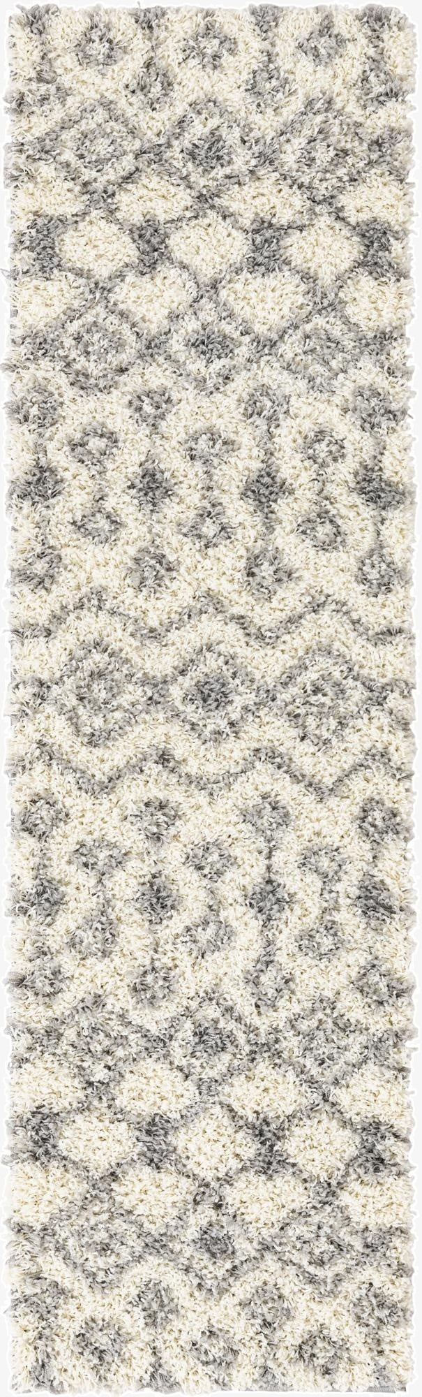  2' x 7' Moroccan Trellis Shag Runner Rug