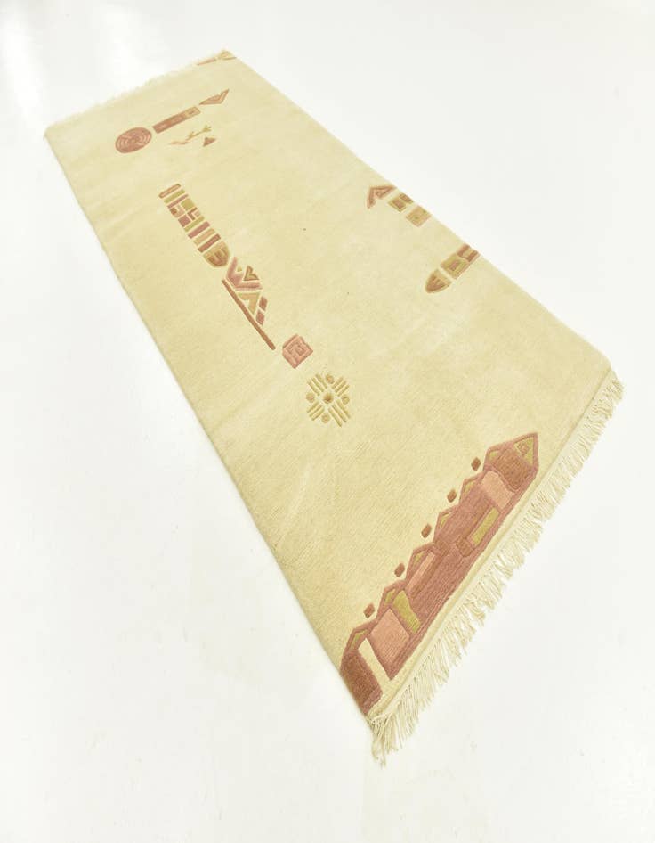 Detail image of 4' 7 x 9' 10 Hand Knotted Nepal Wool Runner Rug