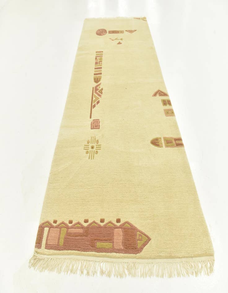 Detail image of 4' 7 x 9' 10 Hand Knotted Nepal Wool Runner Rug