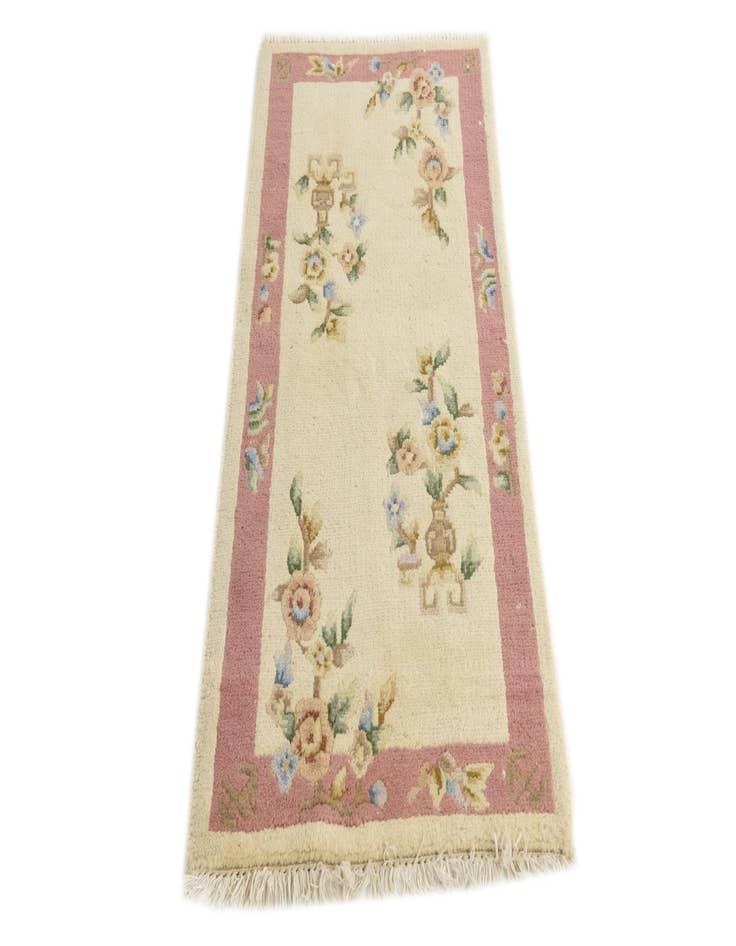 Detail image of 2' 2 x 4' 5 Hand Knotted Nepal Wool Runner Rug