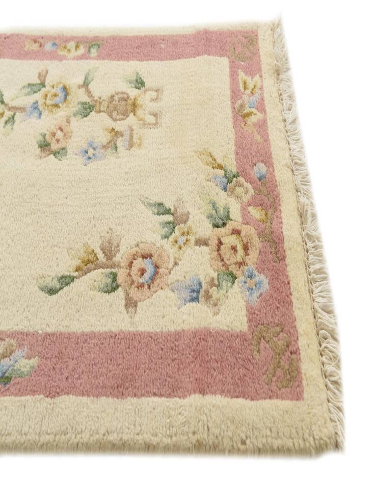 Detail image of 2' 2 x 4' 5 Hand Knotted Nepal Wool Runner Rug