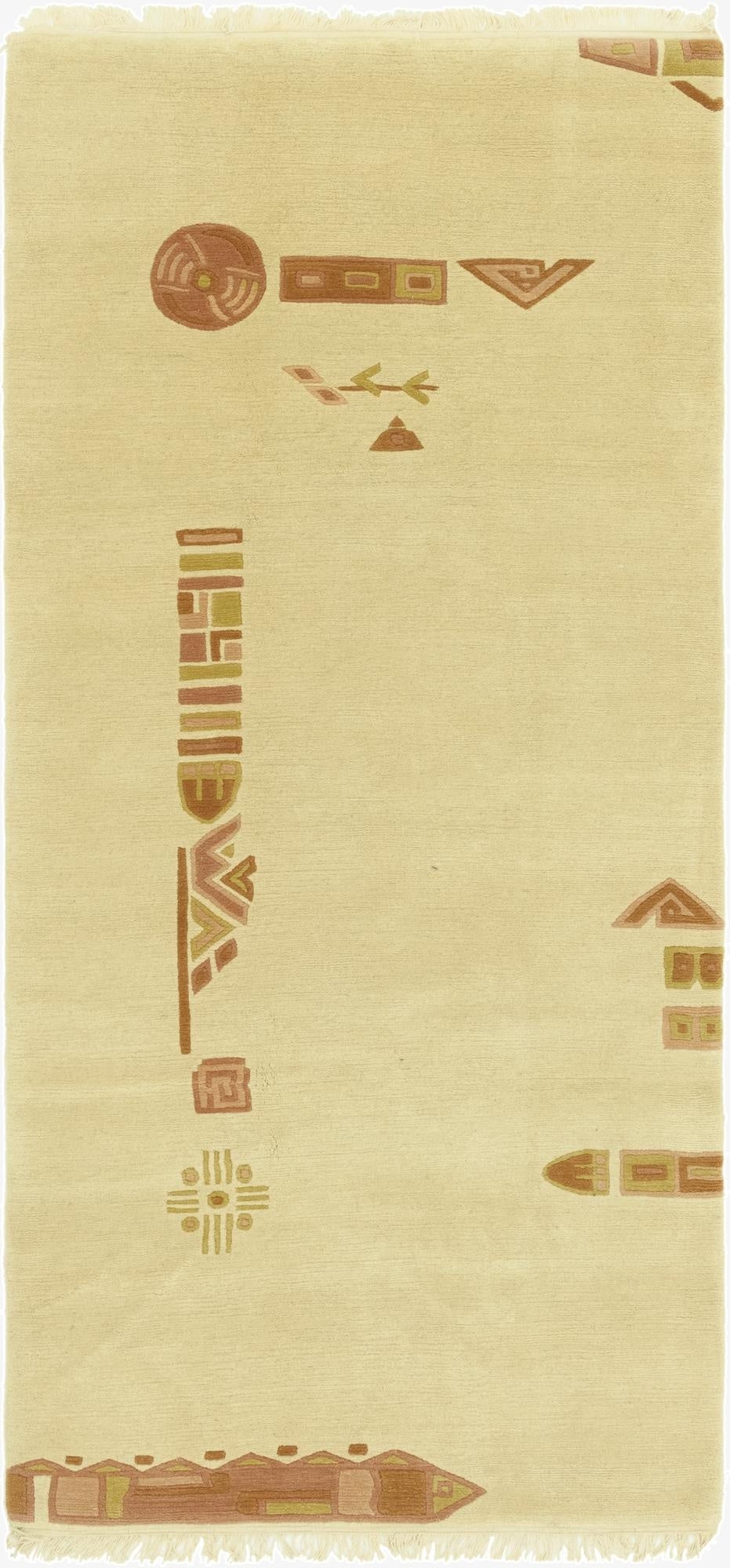  4' 7 x 9' 10  Hand Knotted Nepal Wool Runner Rug