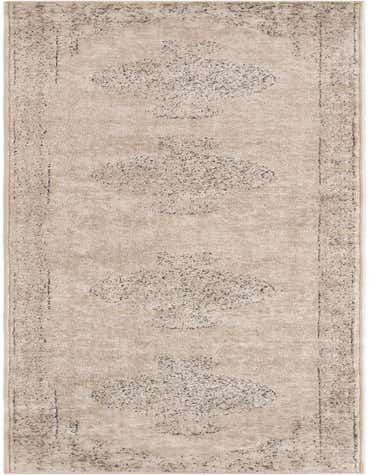 A 12 ft runner rug from the Oregon collection, featuring a distressed ivory and cream medallion pattern, ideal for hallways.