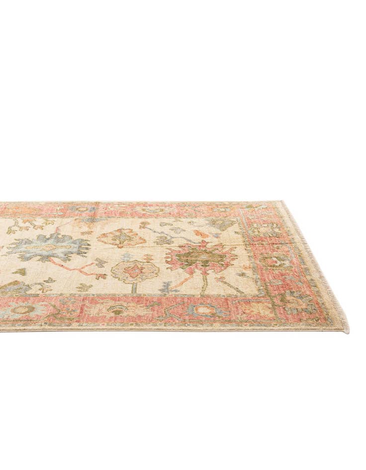 Detail image of  4' 2 x 9' 11  Hand Knotted Oushak Wool Runner Rug