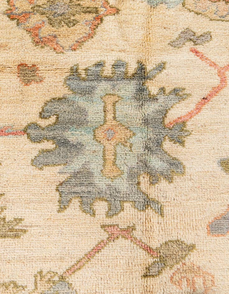 Detail image of  4' 2 x 9' 11  Hand Knotted Oushak Wool Runner Rug