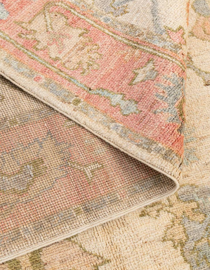 Detail image of  4' 2 x 9' 11  Hand Knotted Oushak Wool Runner Rug
