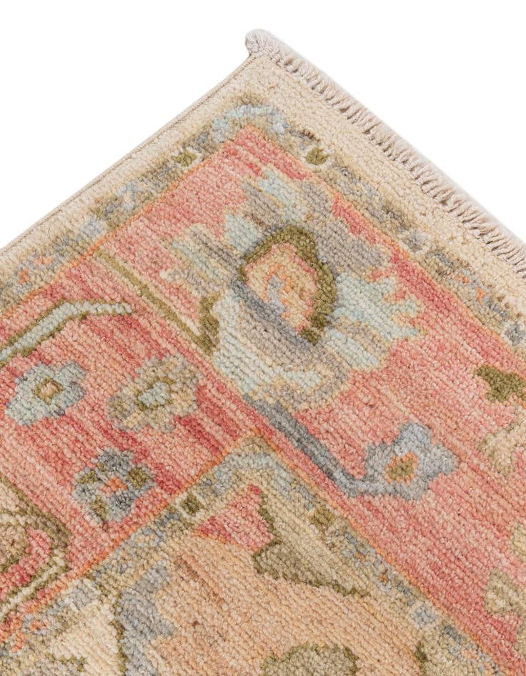 Detail image of  4' 2 x 9' 11  Hand Knotted Oushak Wool Runner Rug