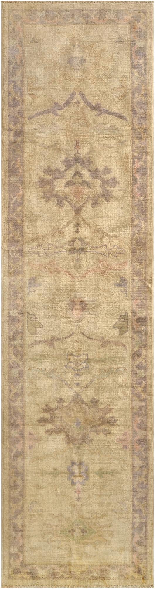  2' 7 x 9' 11  Hand Knotted Oushak Wool Runner Rug