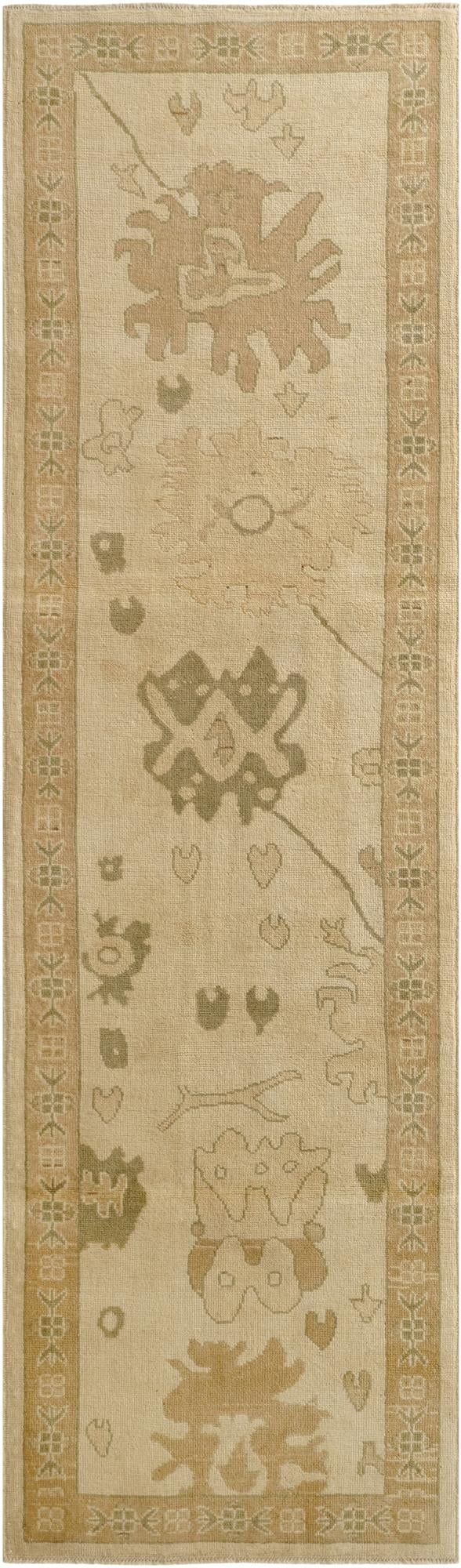  2' 11 x 10'  Hand Knotted Oushak Wool Runner Rug