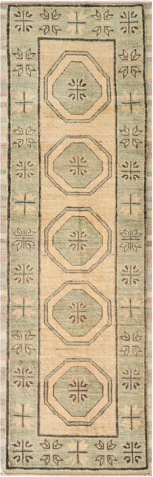  2' 9 x 8' 6  Hand Knotted Oushak Wool Runner Rug