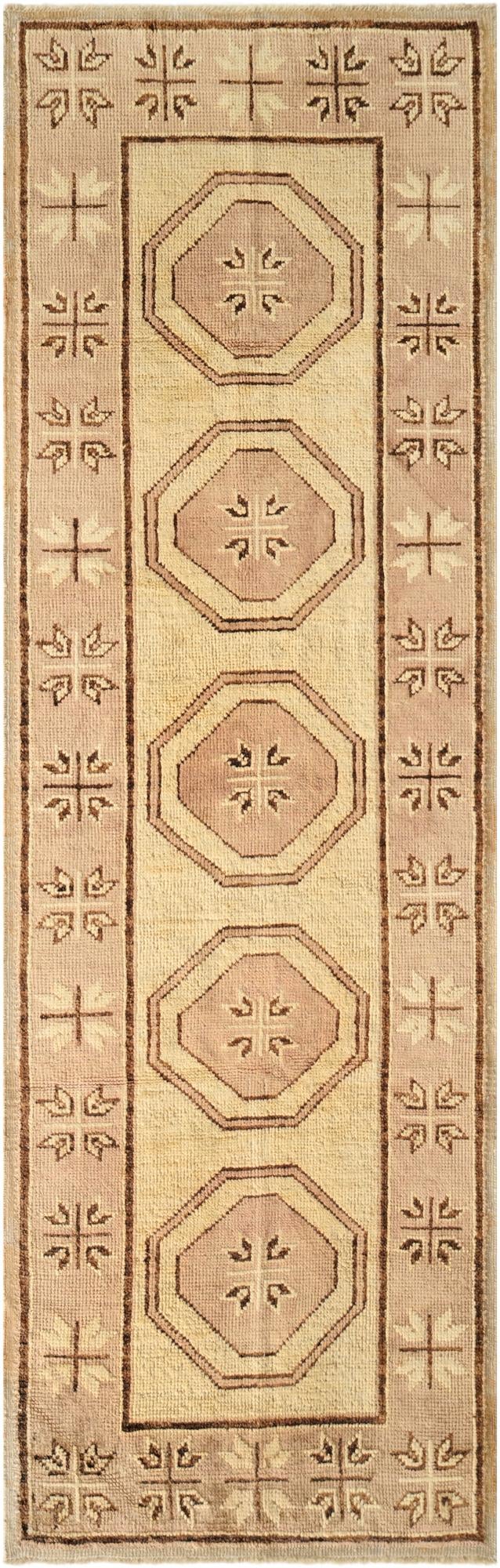  2' 9 x 8' 2  Hand Knotted Oushak Wool Runner Rug