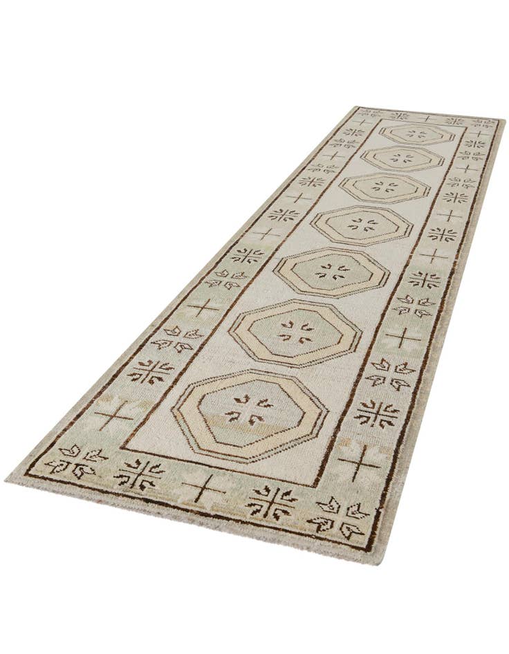 Detail image of 2' 9 x 11' Hand Knotted Oushak Wool Runner Rug