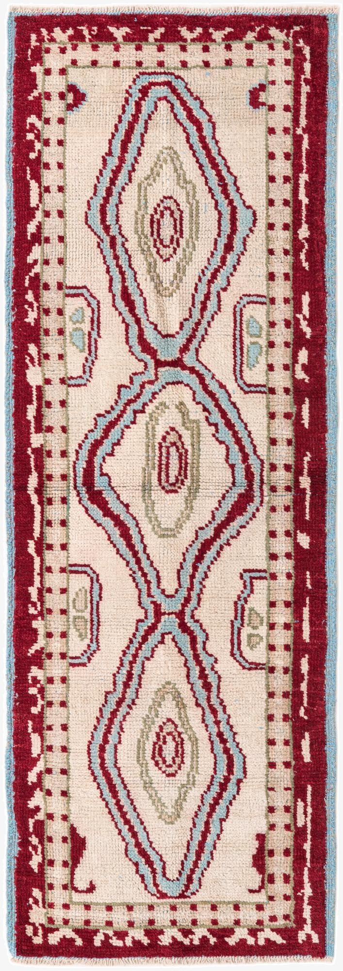  3' x 8' 3  Hand Knotted Oushak Wool Runner Rug