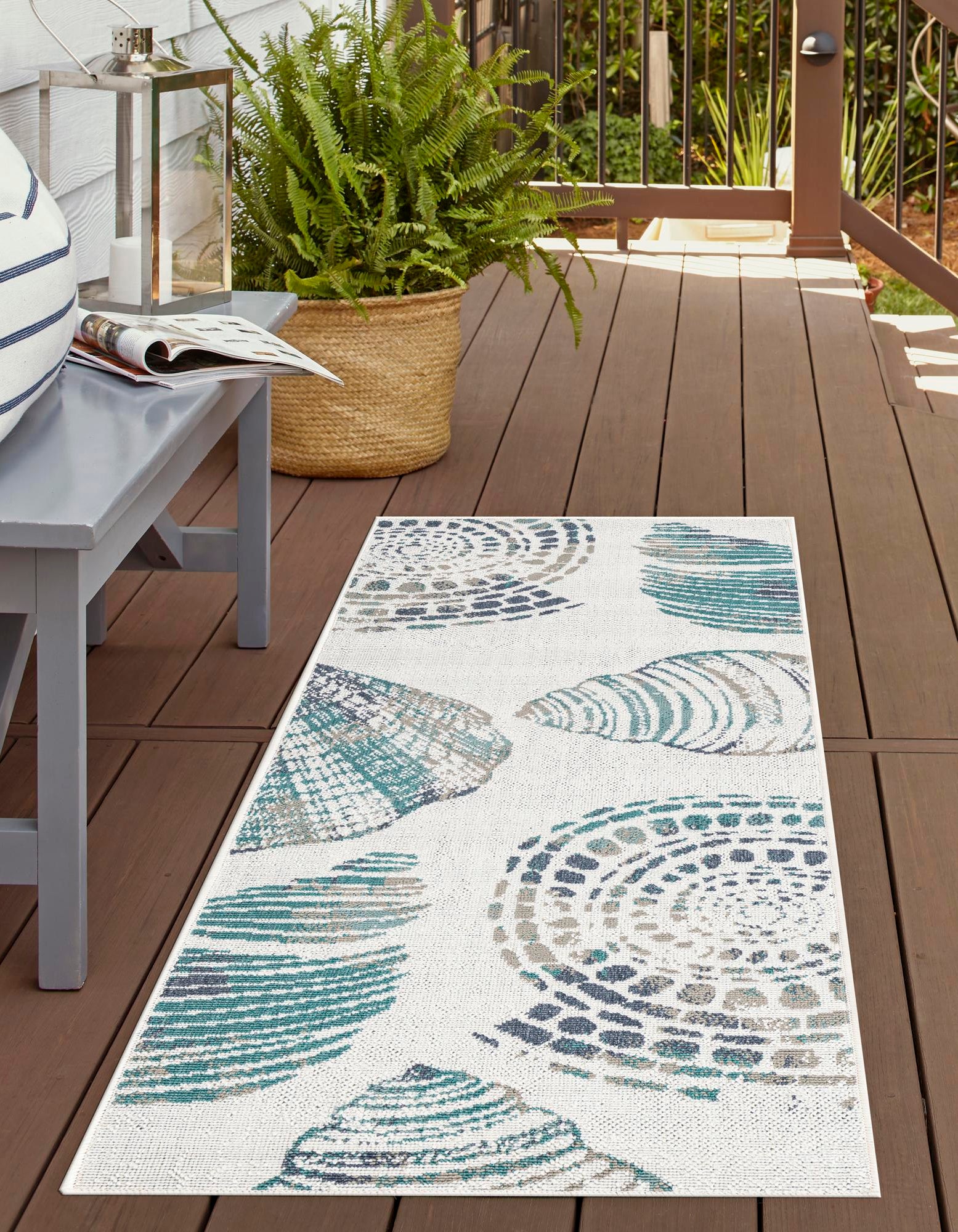 Ivory 2' 7 x 10' Coastal Indoor / Outdoor Runner Rug | Rugs.com