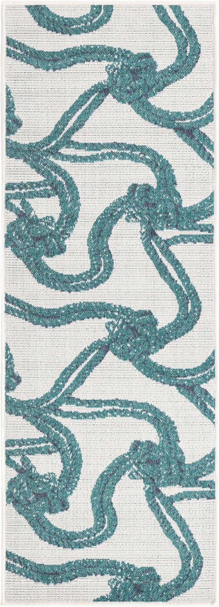  2' x 6'  Washable Coastal Indoor / Outdoor Runner Rug