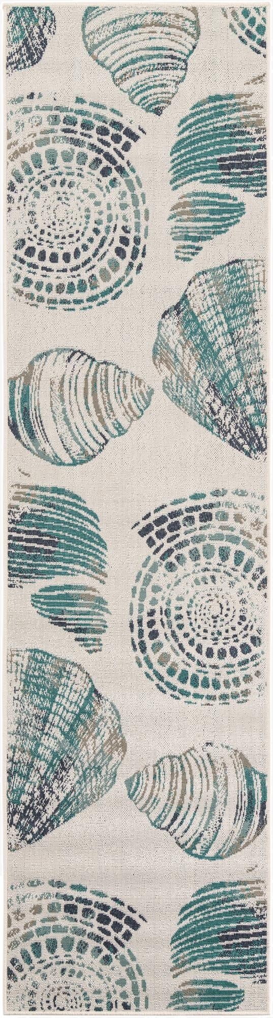 Primary image  2' 7 x 10'  Washable Coastal Indoor / Outdoor Runner Rug