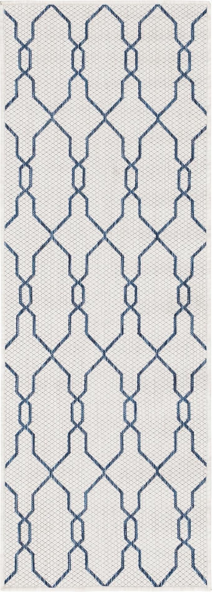  2' x 6'  Washable Lattice Indoor / Outdoor Runner Rug