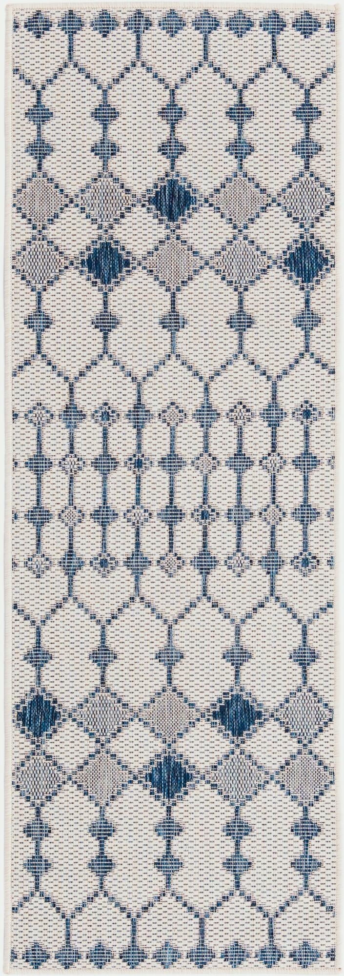  2' x 6'  Washable Lattice Indoor / Outdoor Runner Rug