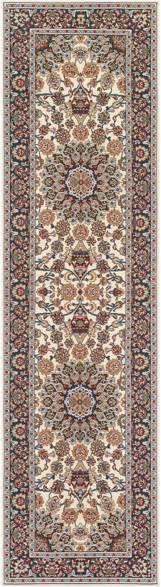  2' 7 x 10'  Washable Traditional Indoor / Outdoor Runner Rug