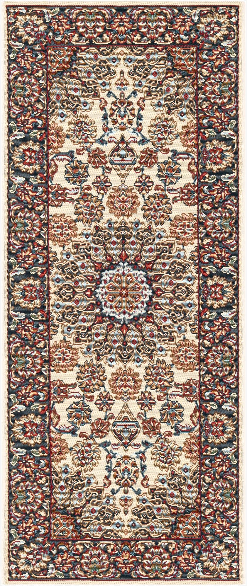  2' x 5' 1  Washable Traditional Indoor / Outdoor Runner Rug