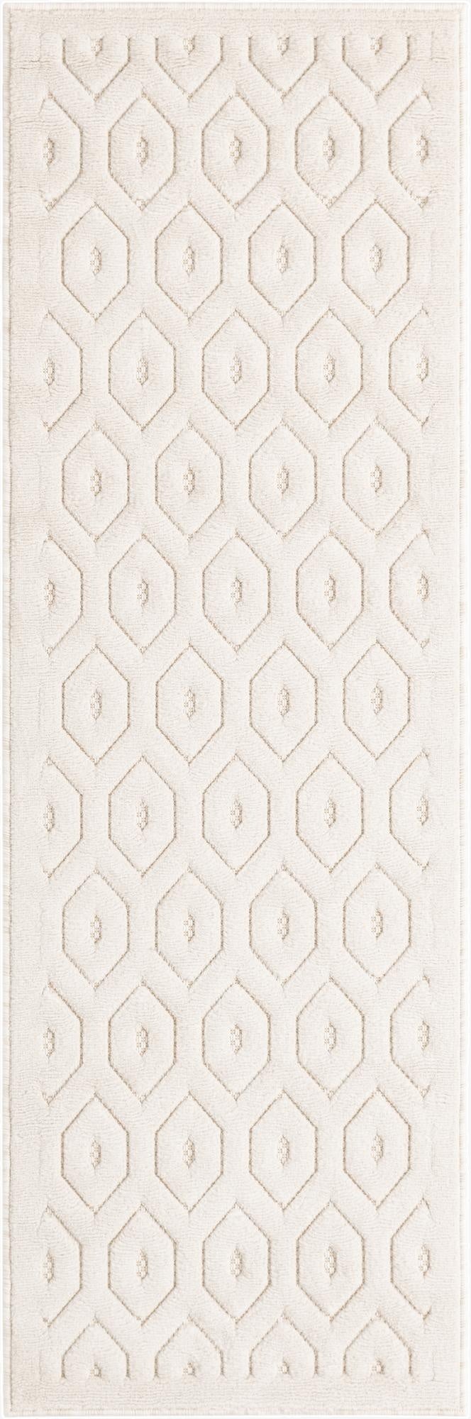  2' x 6'  Washable Trellis Textured Indoor / Outdoor Runner Rug
